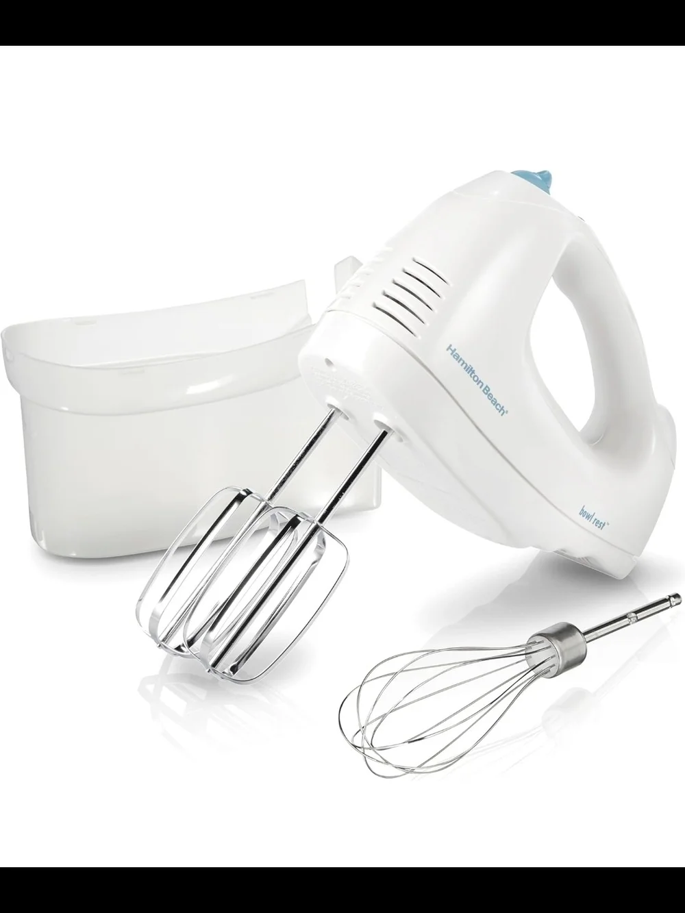 Hamilton Beach 6-Speed Electric Hand Mixer with Snap-On Case White 62682RZ